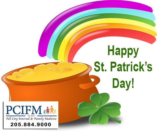 Pell City Internal and Family Medicine would like to wish you a Happy St. Patrick's Day! We're located in the St. Vincent's St. Clair Physicians Plaza with